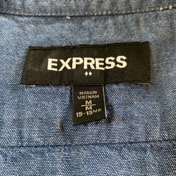 Express Men’s Short Sleeve Flamingo Button-Down Shirt Size Medium - Picture 4 of 5